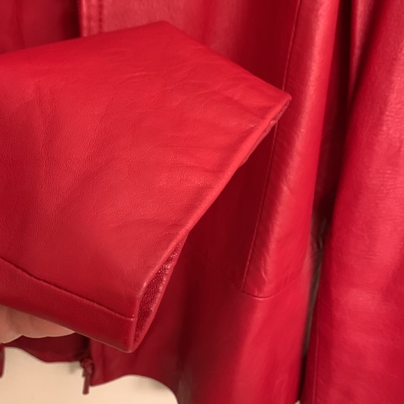 Genuine Leather Jacket Beautiful Red Perfect Fall Outfit - Picture 5 of 16